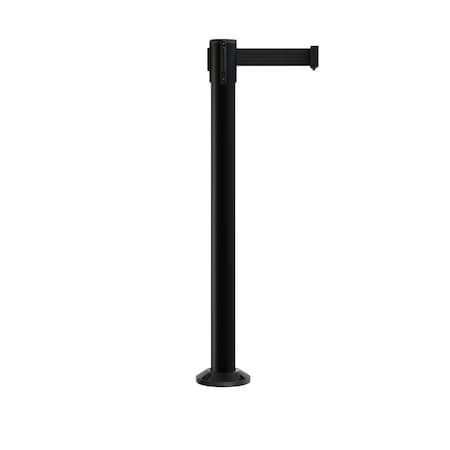 Stanchion Belt Barrier Fixed Base Black Post 16ft.Black Belt